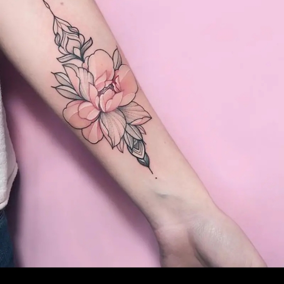 9 Pcs Flower Temporary Tattoo Beautiful Color Chest and Shoulder Tattoo - Picture 4 of 9